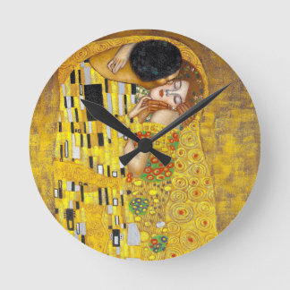Relógio Redondo Beijo - Gustav Klimt