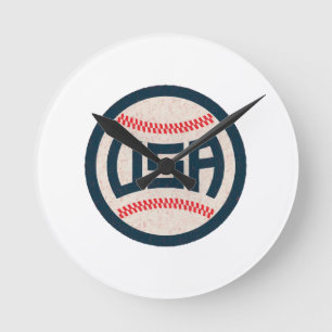 Relógio Redondo Beisebol da Equipe EUA