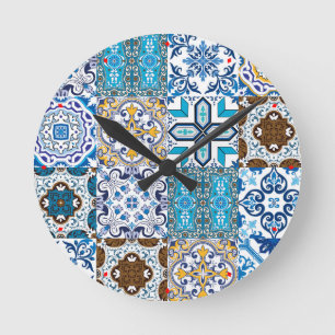 Relógio Redondo 🤩 bela mistura de Azulejos