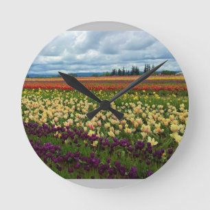 Relógio Redondo Belo Campo de Tulip, Oregon