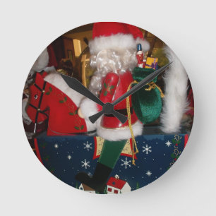 Relógio Redondo Belo Natal com feriados felizes na neve