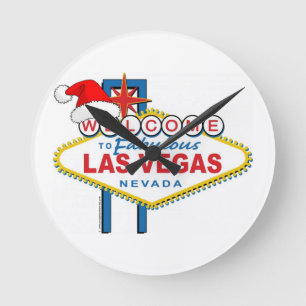 Relógio Redondo Bem-vindo ao fabuloso Natal de Las Vegas