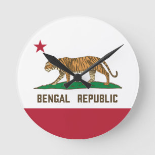 Relógio Redondo Bengala República Tiger Flag Bengali Pride