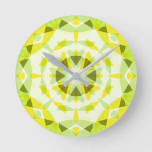 Relógio Redondo Berço Amarelo Verde Estrela Magica de Verão