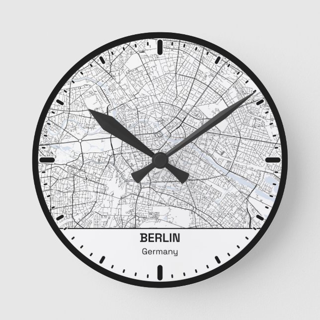 Relógio Redondo Berlin Clock City Line Art (Frente)