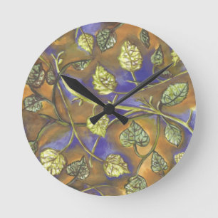 Relógio Redondo Berry Leaves Wall Clock