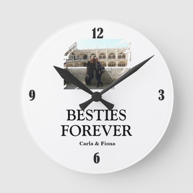 Relógio Redondo Best Friends Photo Wall Round Clock (Frente)