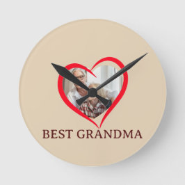 Relógio Redondo Best Grandma Personalized Wall Clock Gift