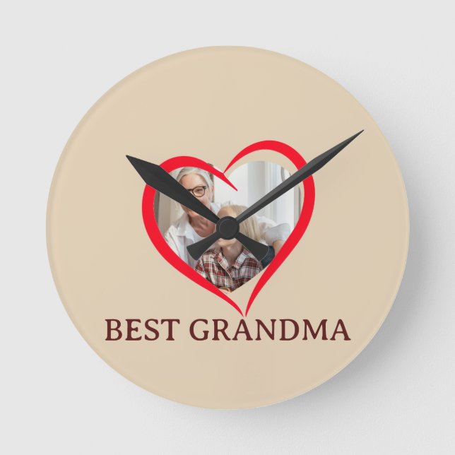 Relógio Redondo Best Grandma Personalized Wall Clock Gift (Frente)
