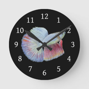 Relógio Redondo Betta Fish Round Clock