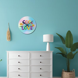 Relógio Redondo Bíblia espiritual Citação Deus é Amor flor colorid