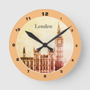 Relógio Redondo Big Ben Clock & London, Westminster / vintage UK