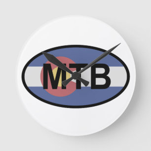 Relógio Redondo Bike da Montanha do Colorado Flag