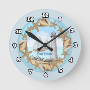 Relógio Redondo Biloxi Lighthouse