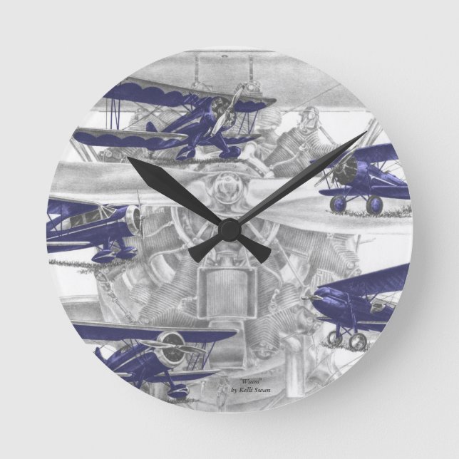 Relógio Redondo Biplano de Waco (Frente)