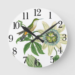 Relógio Redondo Bird Bird Willife Animal Flower Wall Clock