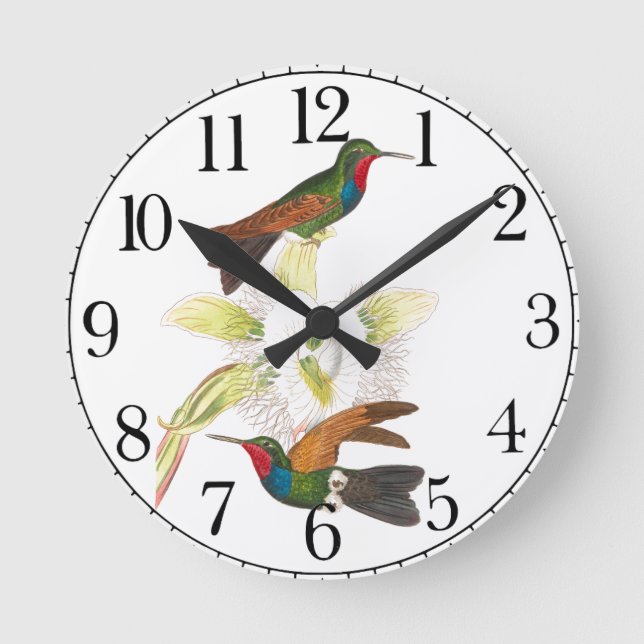 Relógio Redondo Bird Willife Floral Wall Clock (Frente)