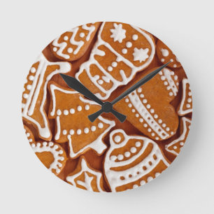 Relógio Redondo Biscoitos de pão de Natal