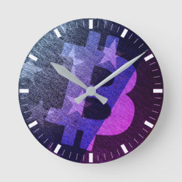 Relógio Redondo Bitcoin América ₿ (Neon)
