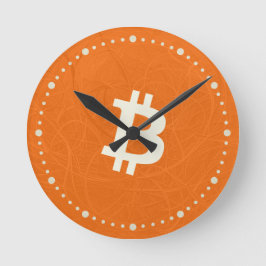 Relógio Redondo Bitcoin Clássico Laranja (Neurônio)