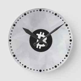 Relógio Redondo Bitcoin Cristal Branco