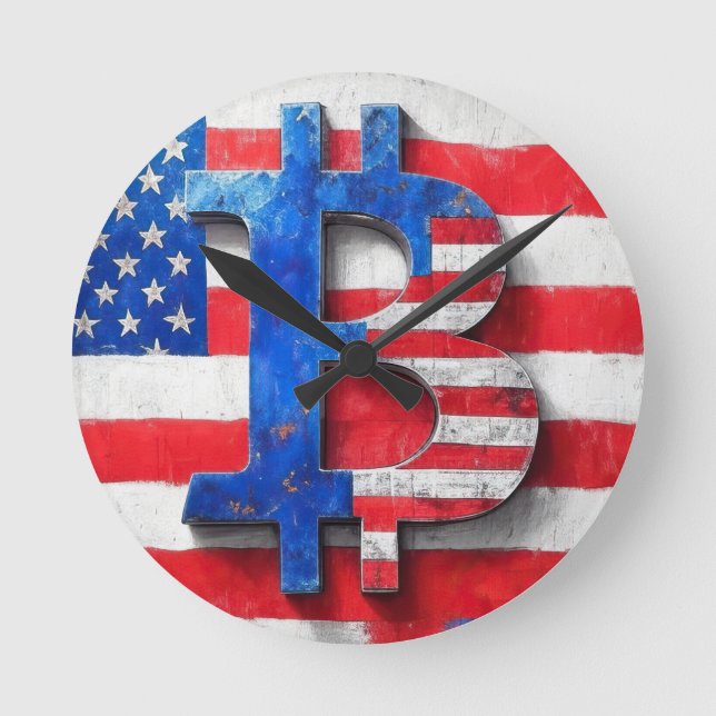 Relógio Redondo Bitmoney EUA (Frente)