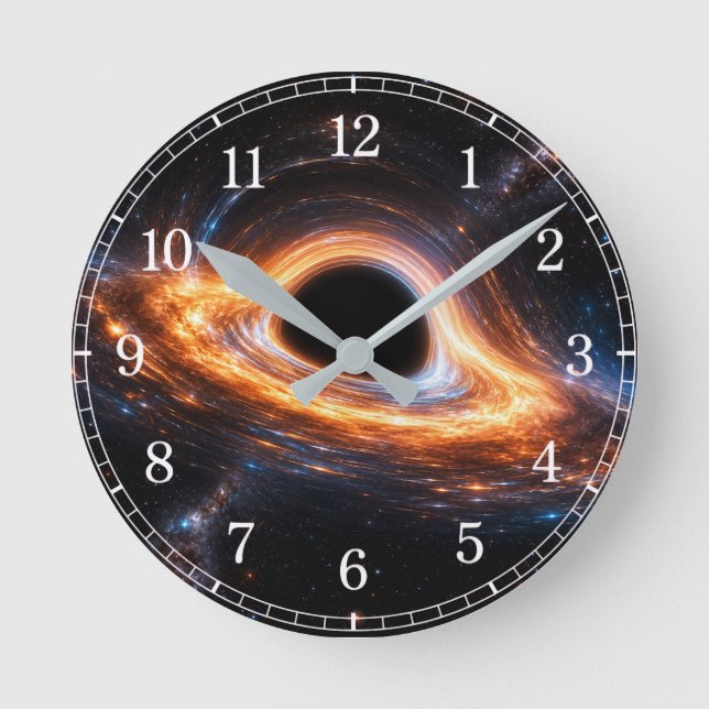 Relógio Redondo Black Hole Wall Clock — Space-Inspired Design (Frente)
