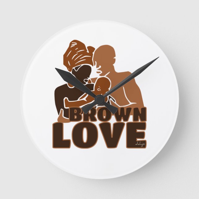 Relógio Redondo Black Love Brown Love (Frente)