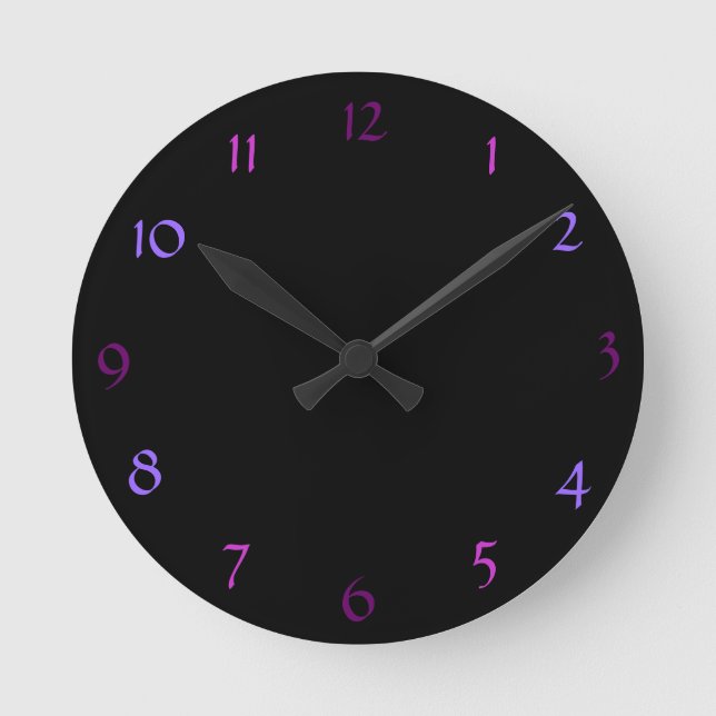 Relógio Redondo Black Modern Wall Clock (Frente)