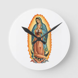 Relógio Redondo Blessed Virgin of Guadalupe Wall Clock