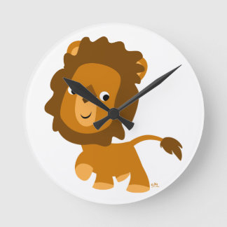 Relógio Redondo Bloco de Parede Lion de Conteúdo de Cartoon Bonito