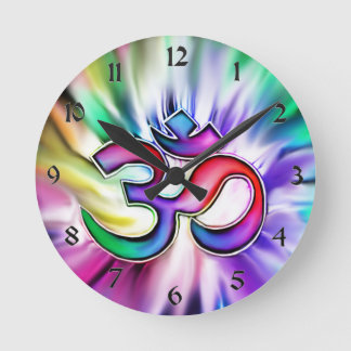 Relógio Redondo Blooming Rainbow Lotus OM