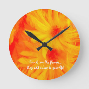 RELÓGIO REDONDO BLOQUEIO AMARELO ABSTRACT DESIGN ROUND CLOCK