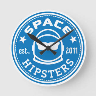 Relógio Redondo Bloqueio de Parede de Hipsteres Espaciais