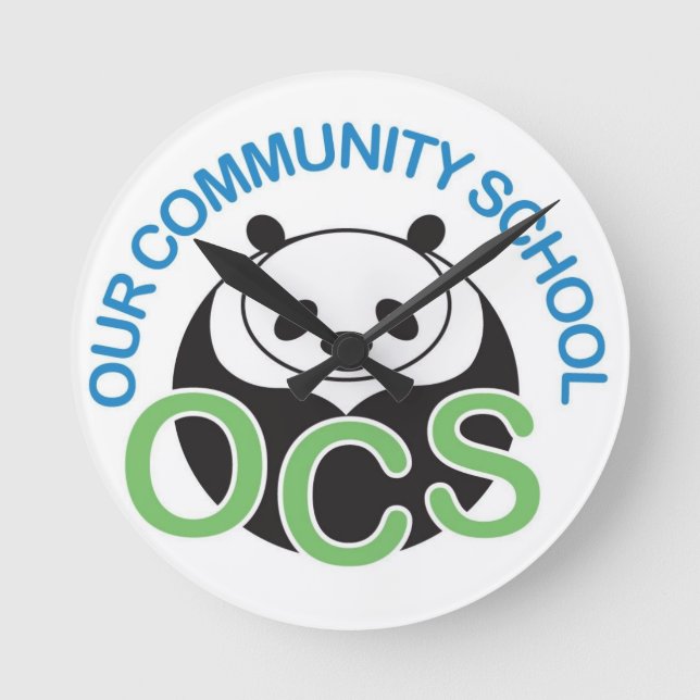 Relógio Redondo Bloqueio de Parede do Logotipo OCS (Frente)
