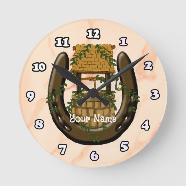 Relógio Redondo Bloqueio de poço de ferradura (Frente)