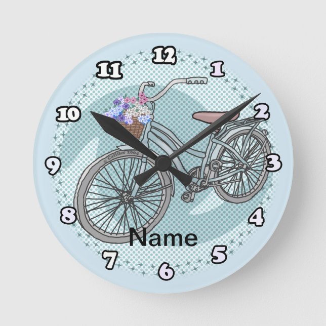 Relógio Redondo Blue Bike  Clock (Frente)