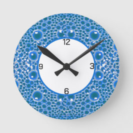 Relógio Redondo Blue BubbleWall Clock para o banheiro