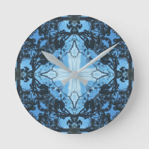 Relógio Redondo Blue Cross Nature Wall Clock