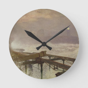 Relógio Redondo Blue Lights, Teignemouth Pier - Lighting the Lamps