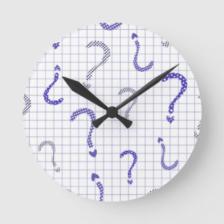 Relógio Redondo Blue question mark seamless pattern