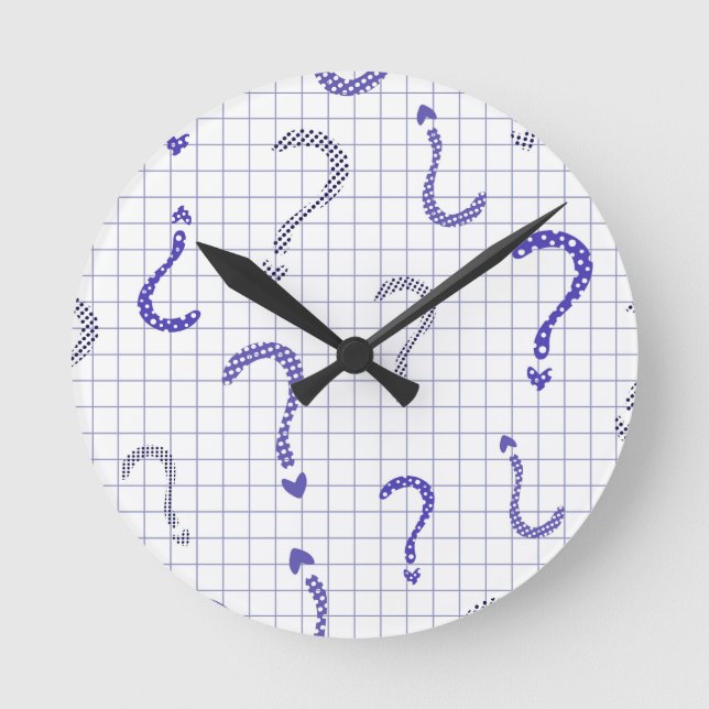 Relógio Redondo Blue question mark seamless pattern (Frente)