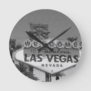 Relógio Redondo Boa vinda a Las Vegas