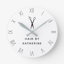 Bobby Pin Roman Numerals Tesoura White Hair Salon