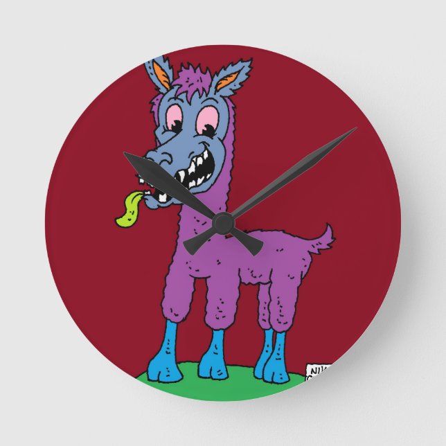 Relógio Redondo Bobo Lama Monster (Frente)