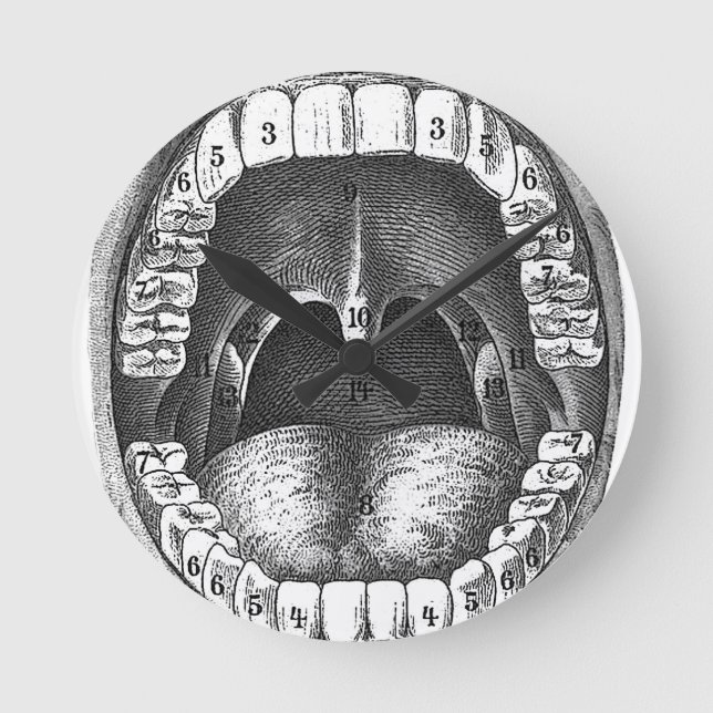 Relógio Redondo Boca Anatômica Vintage (Frente)