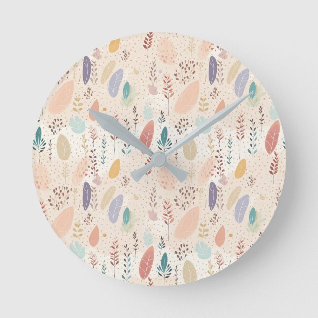 Relógio Redondo Bohemian Style Pastel (Frente)