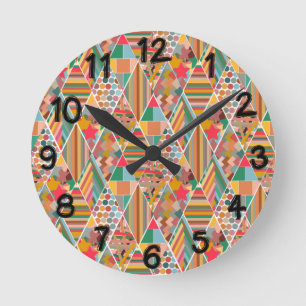 Relógio Redondo Boho Crazy Quilt