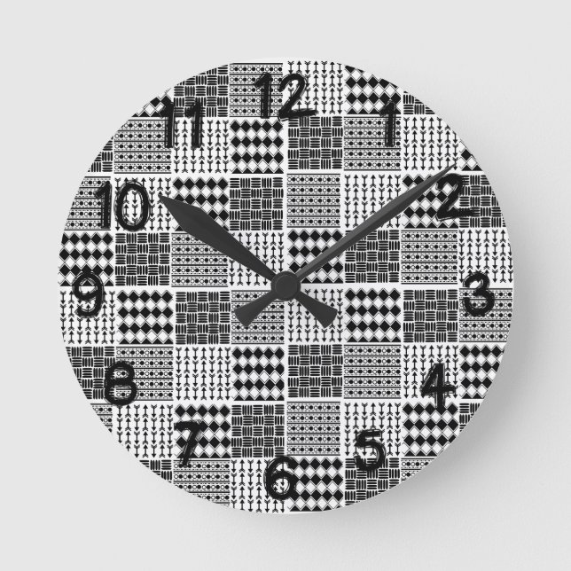 Relógio Redondo Boho Quilt (Frente)