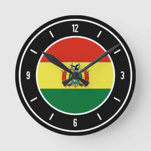 Relógio Redondo Bolivia Flag Elegant